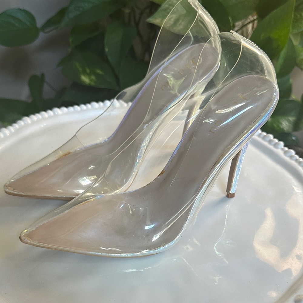 Iridescent Clear Stiletto Heels